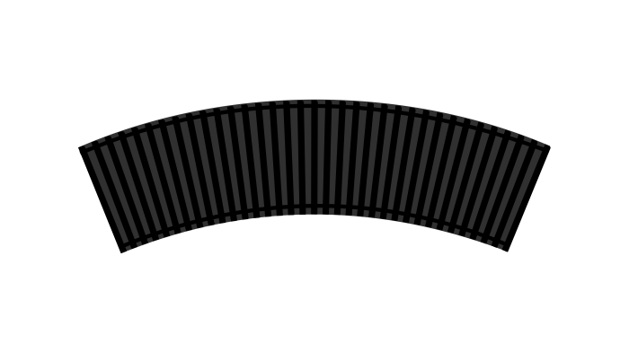 Конвектор внутрішньопідлоговий радіусний Teplowatt 1258х200 Eco чорний