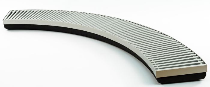 Конвектор внутрішньопідлоговий радіусний Teplowatt 1258х200 Eco чорний