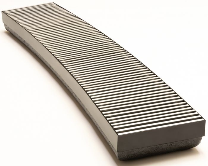 Конвектор внутрішньопідлоговий радіусний Teplowatt 1258х200 Eco чорний