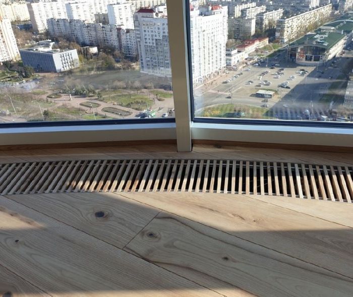 Конвектор внутрішньопідлоговий радіусний Teplowatt 1258х200 Eco чорний