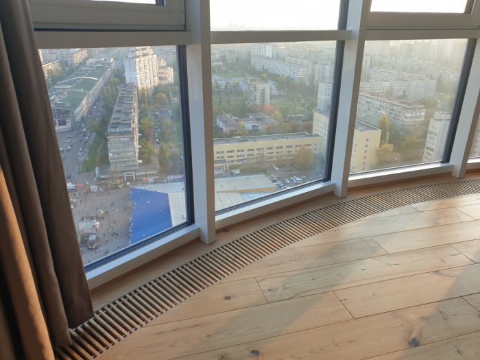 Конвектор внутрішньопідлоговий радіусний Teplowatt 1258х200 Eco чорний