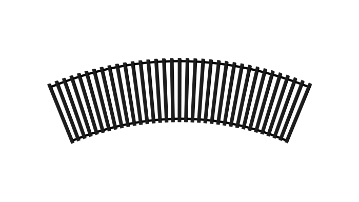 Решітка алюмінієва радіусна кольору RAL для конвектора Teplowatt 2000х200 з висотою 16 мм