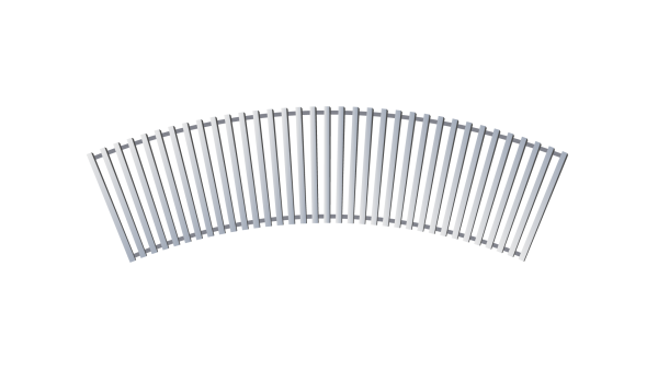 Решітка алюмінієва радіусна для конвектора Teplowatt 500х200 з висотою 16 мм