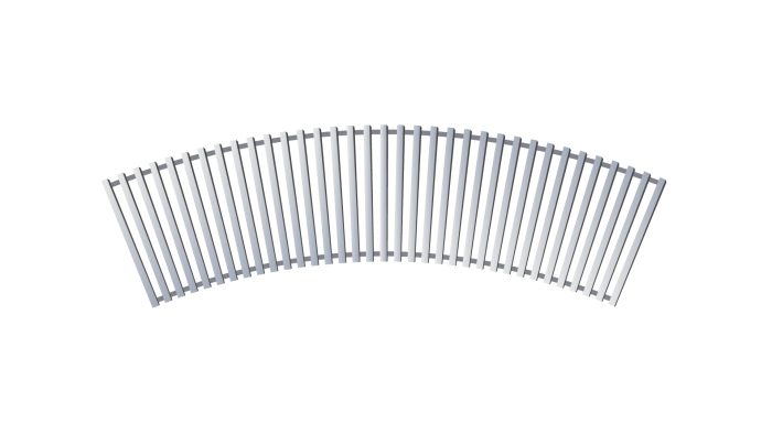 Решітка алюмінієва радіусна для конвектора Teplowatt 2000х200 з висотою 16 мм