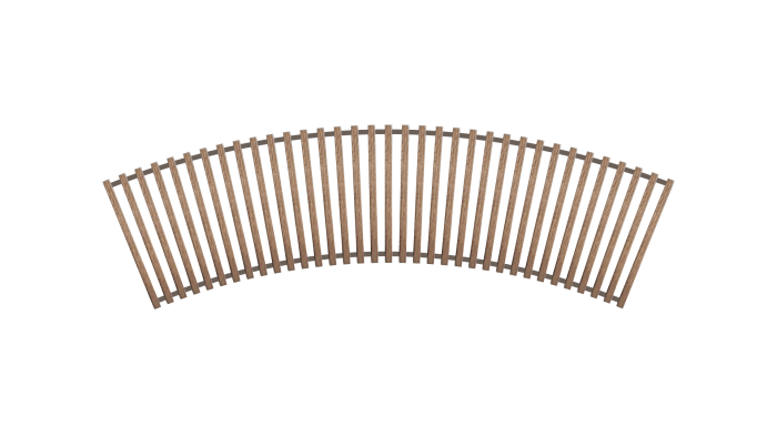 Решітка дерев'яна радіусна для конвектора Teplowatt Дуб 2000х265 з висотою 16 мм