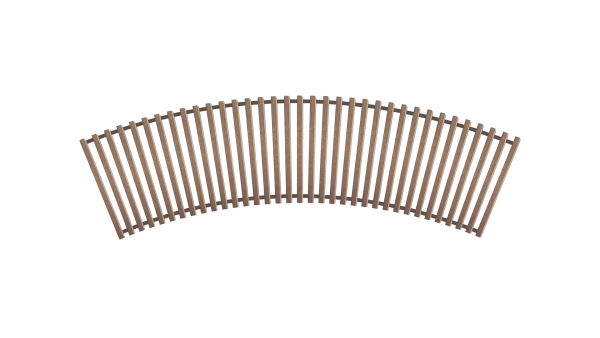 Решітка дерев'яна радіусна для конвектора Teplowatt Горіх 2250х265 з висотою 16 мм