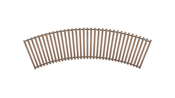 Решітка дерев'яна радіусна для конвектора Teplowatt Горіх 2000х265 з висотою 16 мм