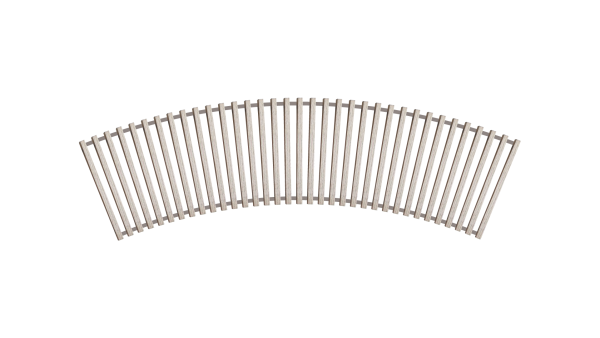 Решітка дерев'яна радіусна для конвектора Teplowatt Ясен 2500х265 з висотою 16 мм