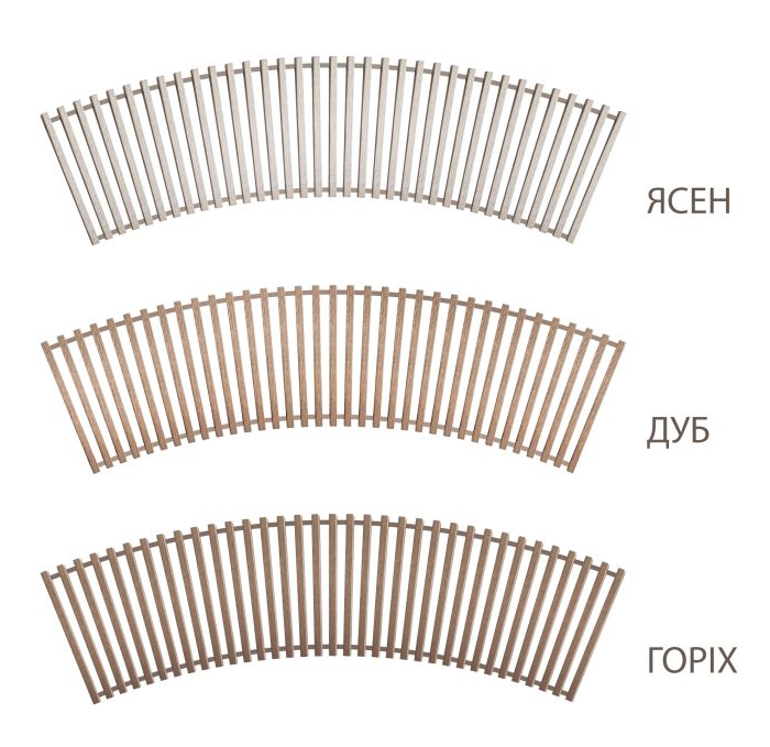 Решітка дерев'яна радіусна для конвектора Teplowatt Горіх 2000х265 з висотою 16 мм